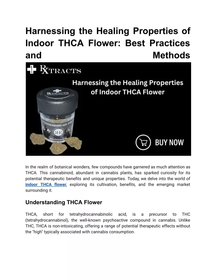 harnessing the healing properties of indoor thca
