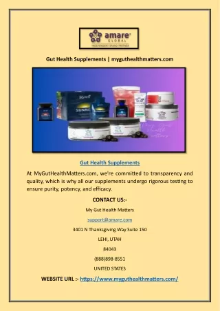 Gut Health Supplements | myguthealthmatters.com