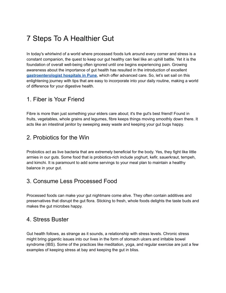 7 steps to a healthier gut