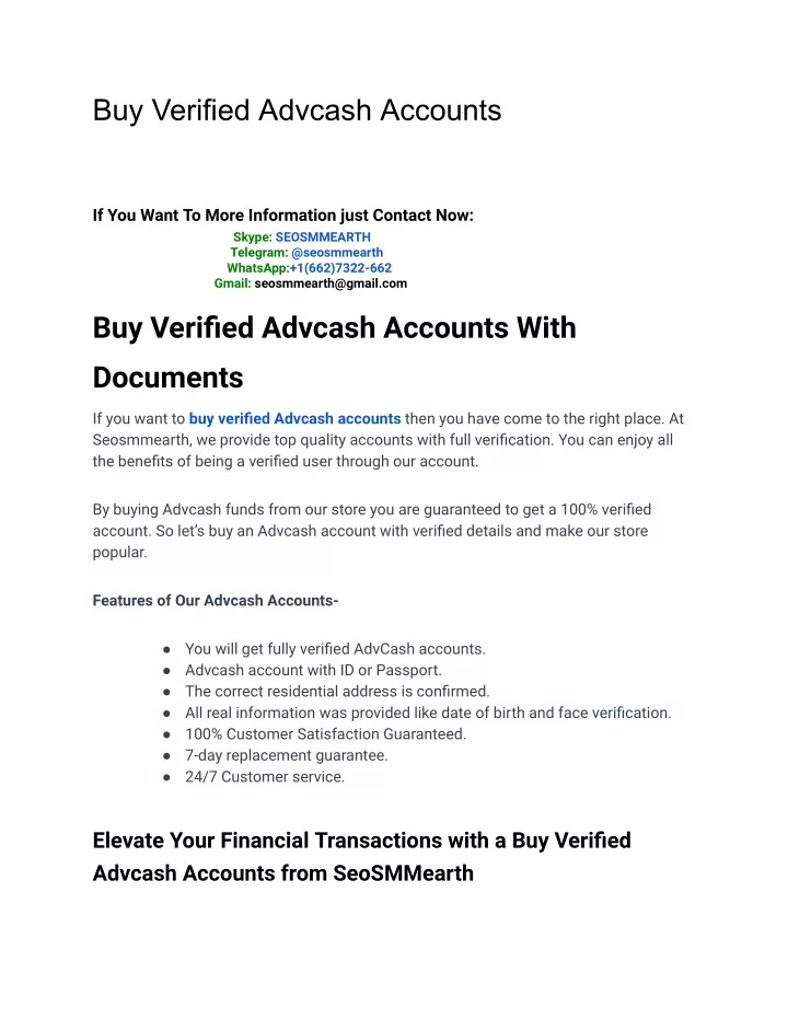 buy verified advcash accounts