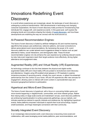 innovations redefining event discovery