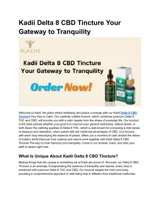 Broad Spectrum CBD Oil | Buy CBD Tincture | Kadii