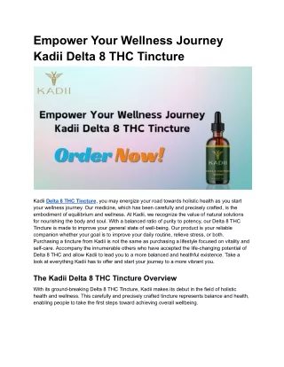 Broad Spectrum CBD Oil | Buy CBD Tincture | Kadii