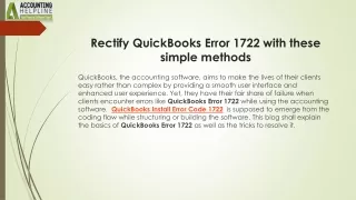 How to Resolve QuickBooks Install Error Code 1722 Quickly
