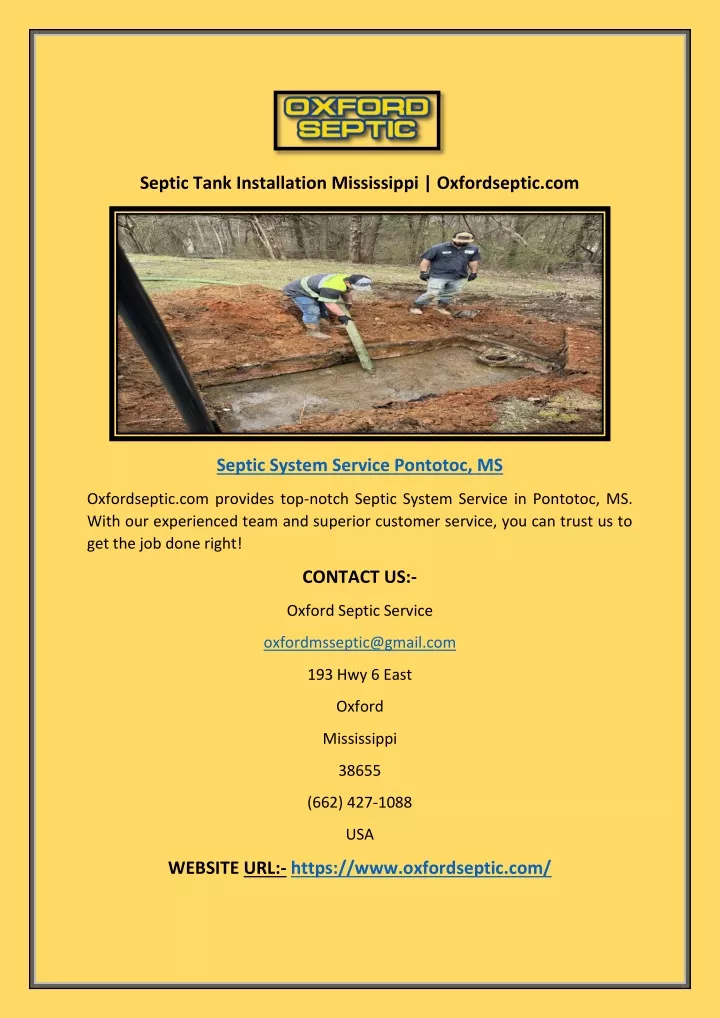 septic tank installation mississippi oxfordseptic