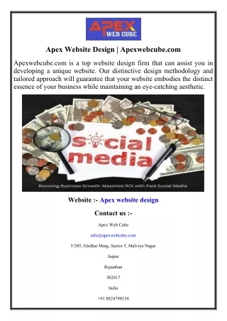 Apex Website Design  Apexwebcube.com