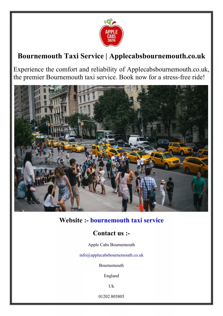 bournemouth taxi service applecabsbournemouth