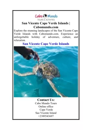 San Vicente Cape Verde Islands  Cabomundo.com