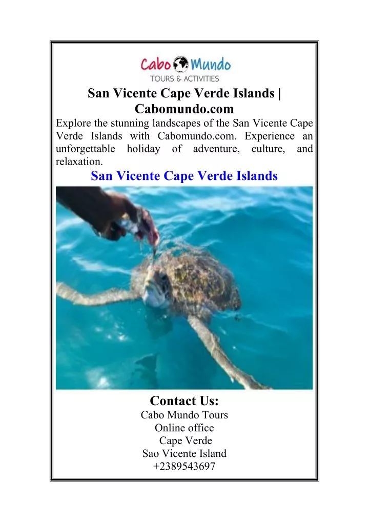 san vicente cape verde islands cabomundo