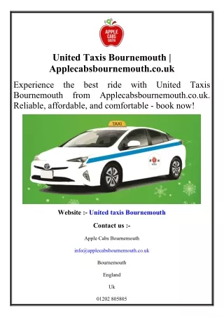 United Taxis Bournemouth  Applecabsbournemouth.co.uk