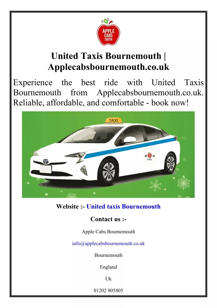 united taxis bournemouth applecabsbournemouth