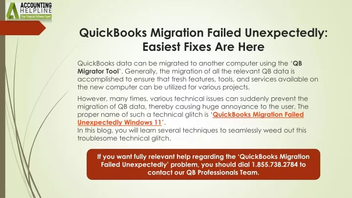 quickbooks migration failed unexpectedly easiest fixes are here