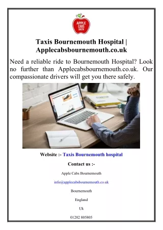 Taxis Bournemouth Hospital  Applecabsbournemouth.co.uk