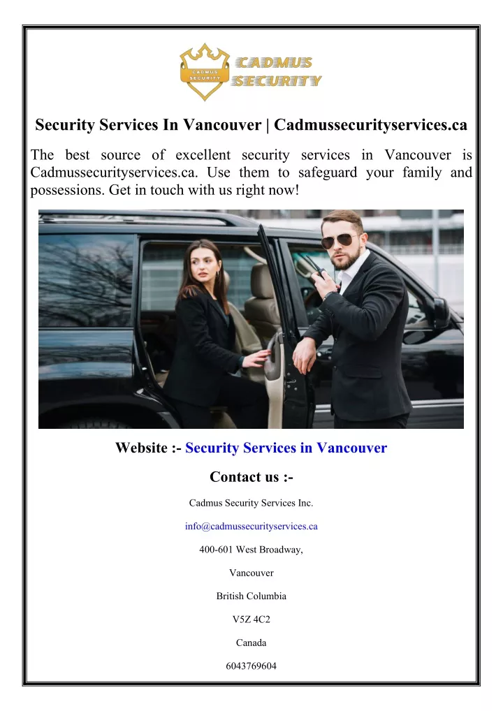 security services in vancouver