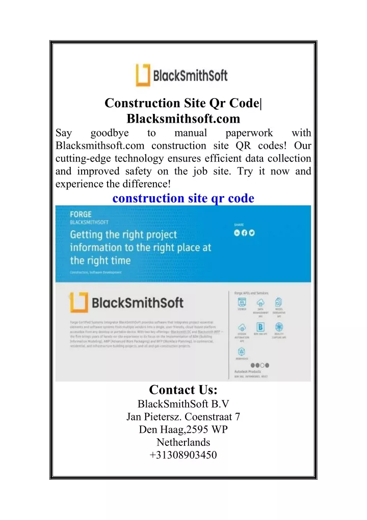 construction site qr code blacksmithsoft