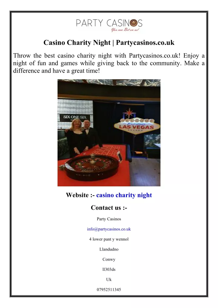 casino charity night partycasinos co uk