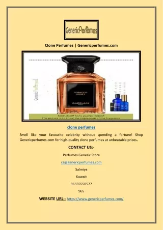 Clone Perfumes | Genericperfumes.com