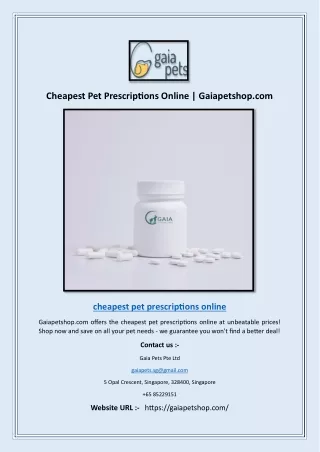 Cheapest Pet Prescriptions Online | Gaiapetshop.com