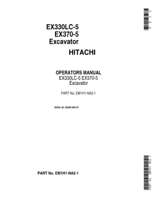 Hitachi EX330LC-5 Excavator operator’s manual Serial No. 020508 and up