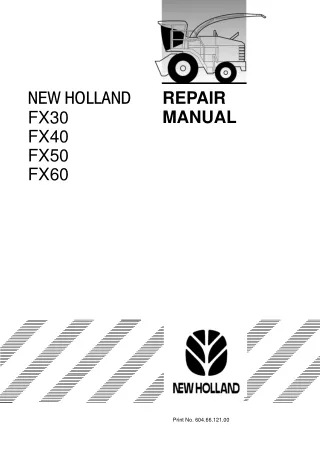 New Holland FX30 Forage Harvester Service Repair Manual
