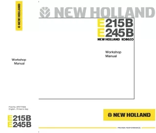 New Holland Kobelco E215B Crawler Excavator Service Repair Manual