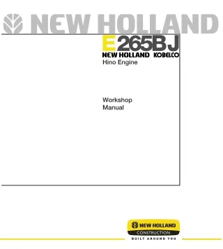 New Holland Kobelco E265BJ Crawler Excavator Service Repair Manual