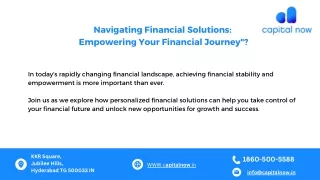 Navigating Financial Solutions  and empowering Your Financial Journey