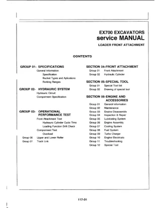 Hitachi EX700 Excavator Service Repair Manual