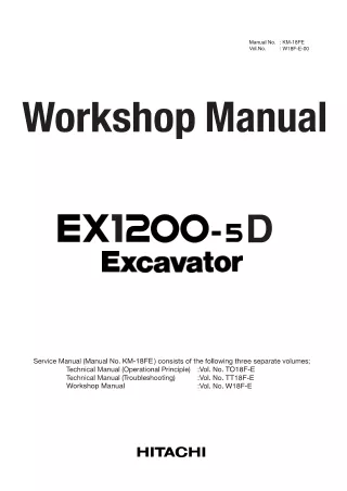 HITACHI EX1200-5D HYDRAULIC EXCAVATOR Service Repair Manual
