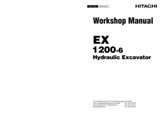 HITACHI EX1200-6 HYDRAULIC EXCAVATOR Service Repair Manual