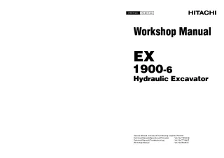 HITACHI EX1900-6 HYDRAULIC EXCAVATOR Service Repair Manual