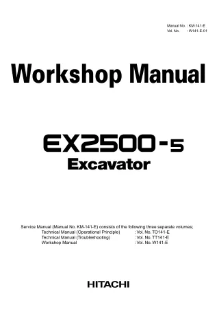 HITACHI EX2500-5 EXCAVATOR Service Repair Manual