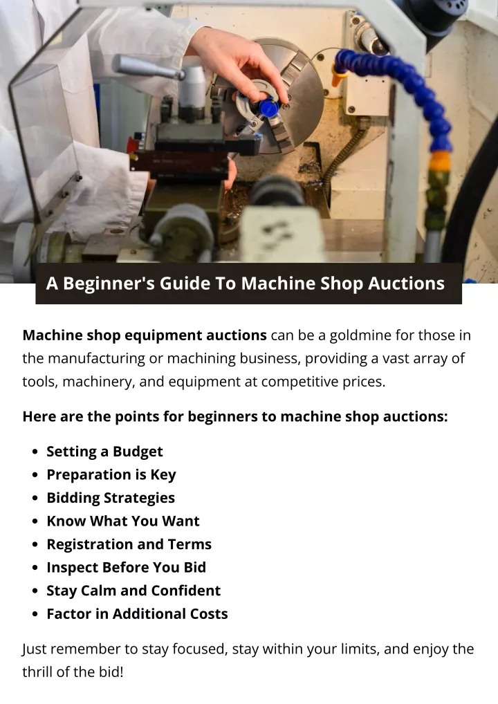 a beginner s guide to machine shop auctions