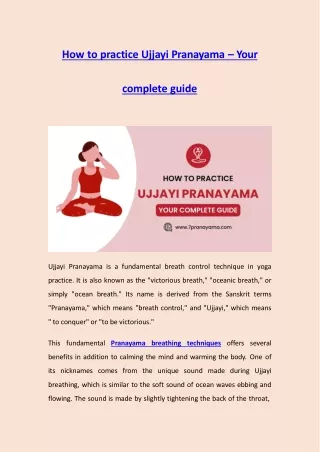 How to practice Ujjayi Pranayama - Your complete guide