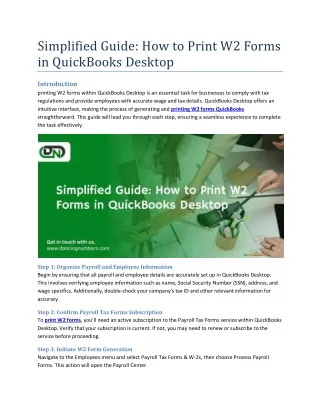 Simplified Guide: How to Print W2 Forms in QuickBooks Desktop