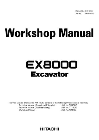 HITACHI EX8000 EXCAVATOR Service Repair Manual