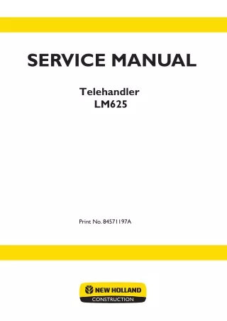 New Holland LM625 Telehandler Service Repair Manual