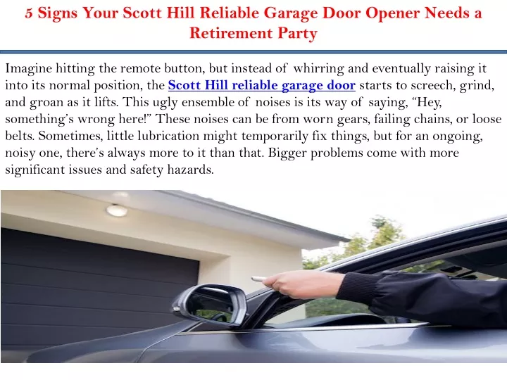 5 signs your scott hill reliable garage door