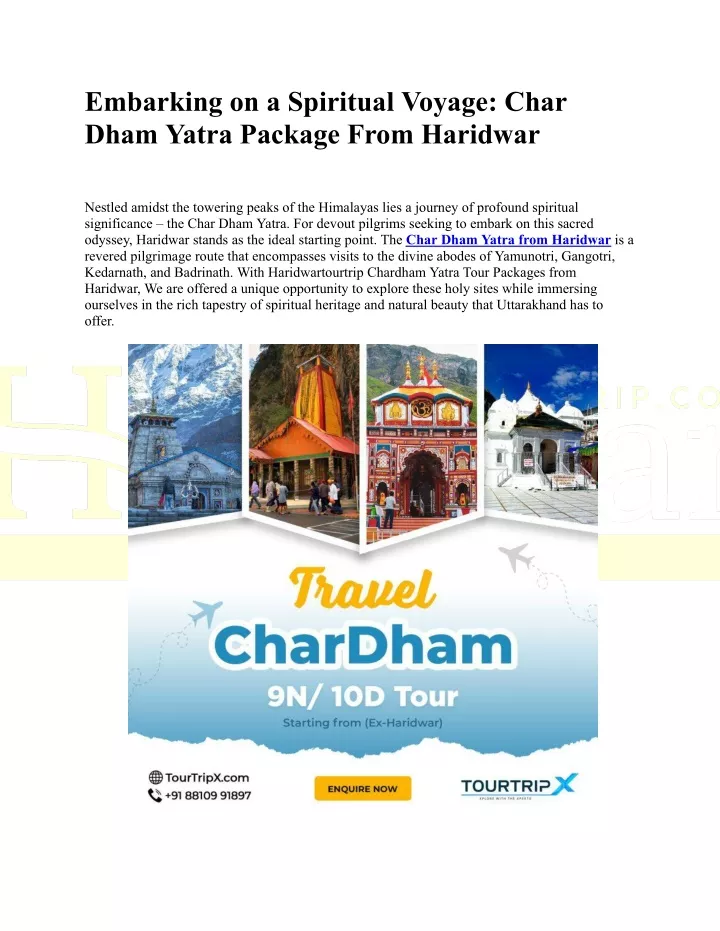 embarking on a spiritual voyage char dham yatra