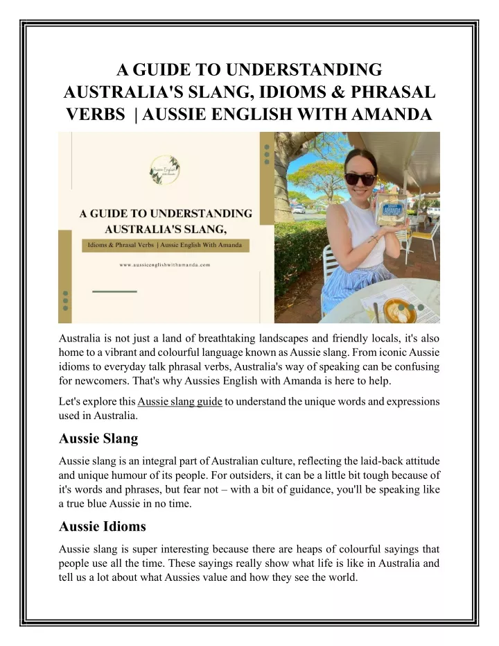 PPT - Straya Talk: Your Ultimate Guide To Aussie Slang, Idioms, And ...