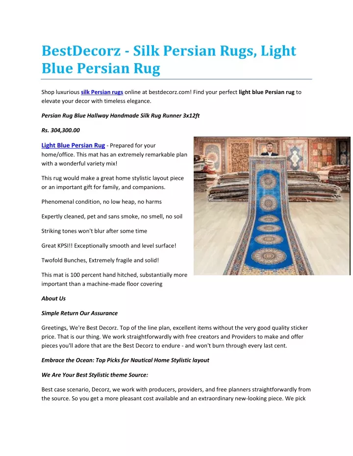 bestdecorz silk persian rugs light blue persian
