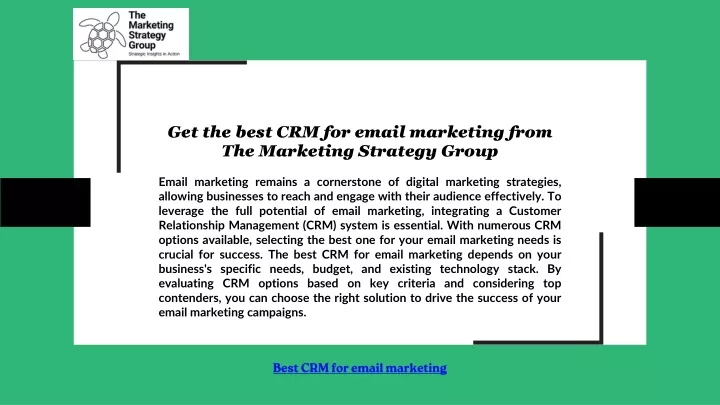 get the best crm for email marketing from