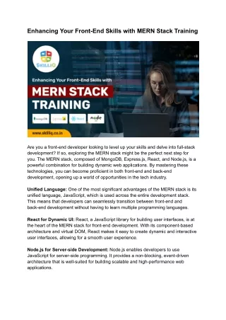 MERN Stack Training in Ahmedabad | SkillIQ
