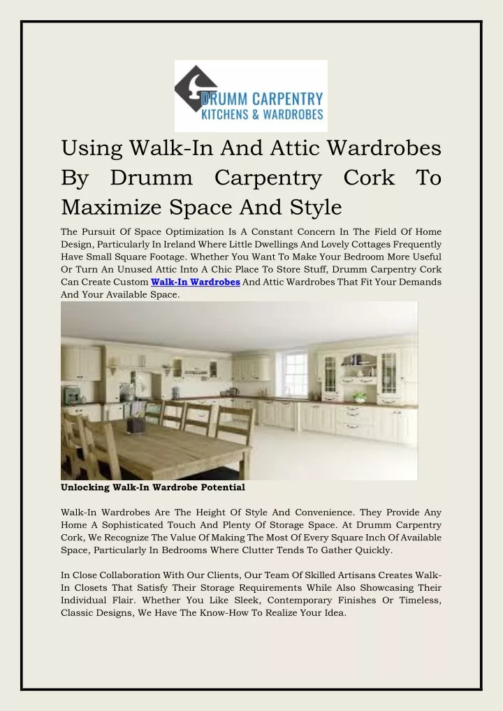 using walk in and attic wardrobes by drumm