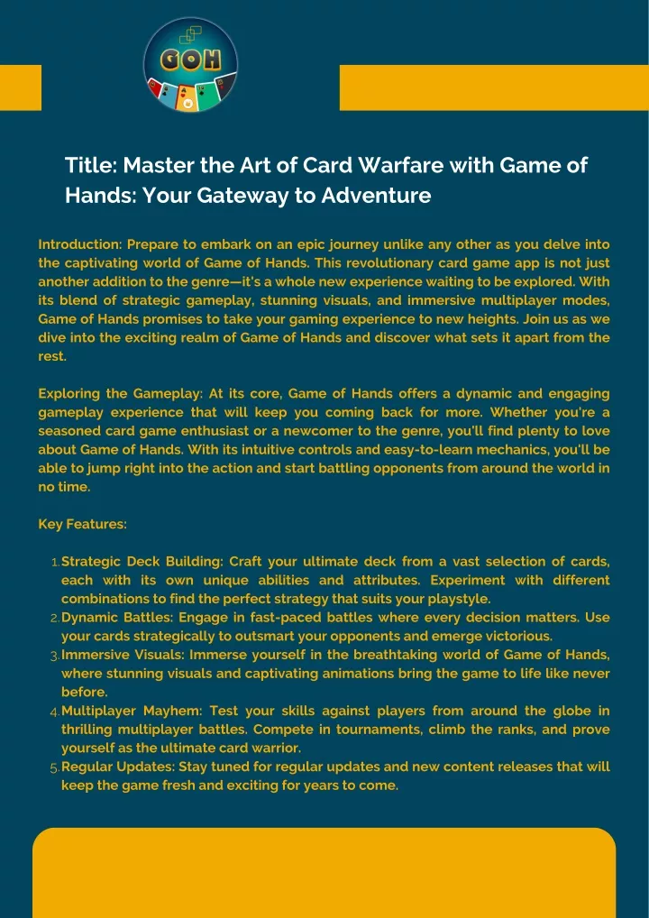 title master the art of card warfare with game