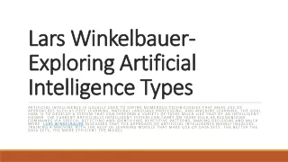 Lars Winkelbauer- Exploring Artificial Intelligence Types
