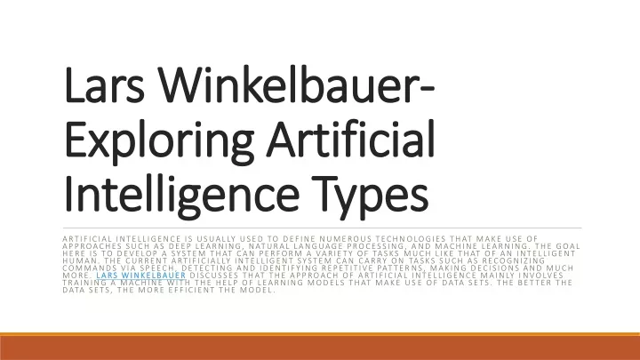 lars winkelbauer exploring artificial intelligence types