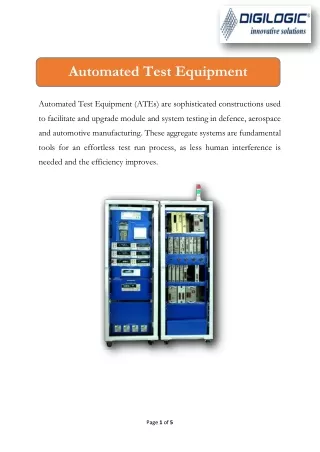 Automated Test Equipment | Digilogic Systems