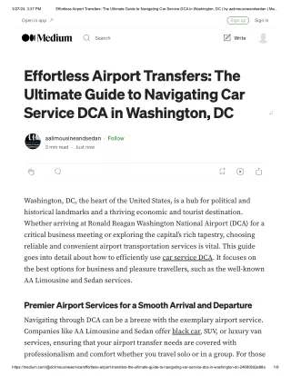 Effortless Airport Transfers_ The Ultimate Guide to Navigating Car Service DCA in Washington, DC _ by aalimousineandseda