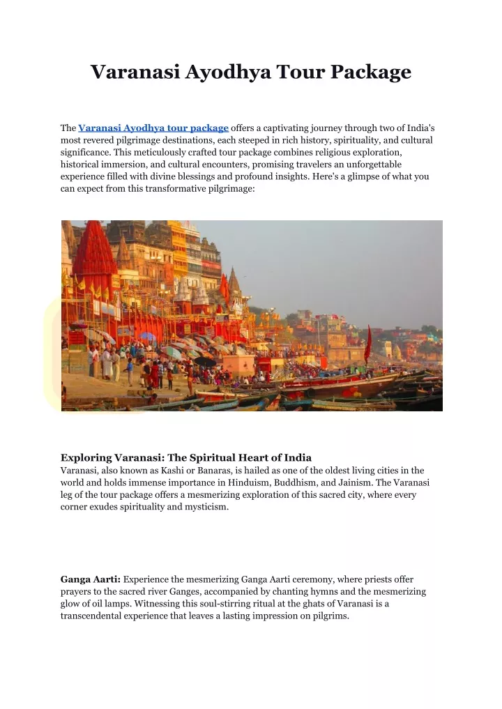 varanasi ayodhya tour package